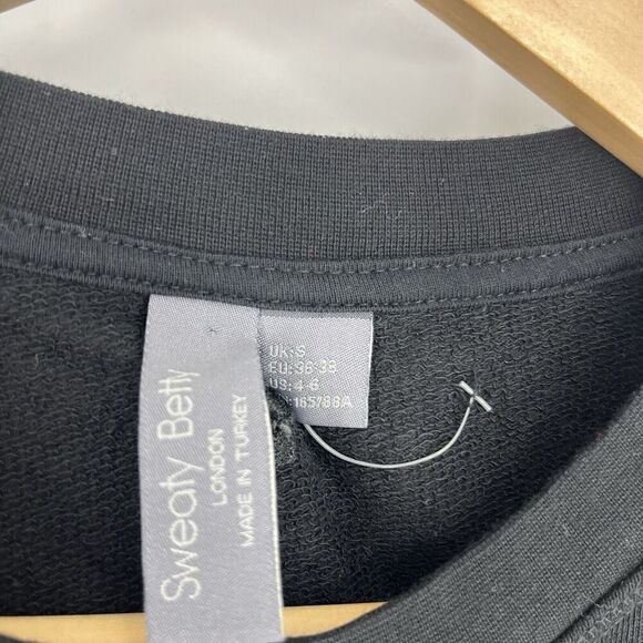 Sweaty Betty Sweatshirt Size Small Black After Class Split Side Oversized Yoga - Picture 5 of 10